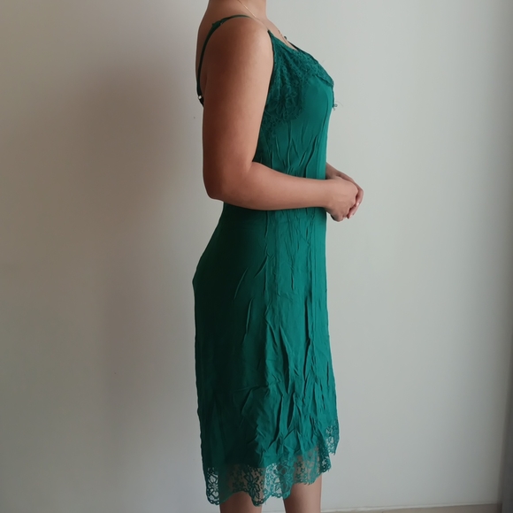 ✨Forever 21 Green Cotton and Lace Dress 04 - Picture 4 of 7